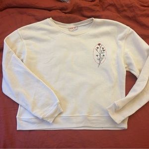 Taylor Swift Cream Floral Embroidered Sweatshirt